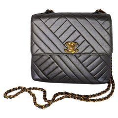 Chanel Retro Chevron Quilted Square Flap Bag