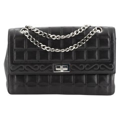 CHANEL CC Chocolate Bar Flap Bag Black