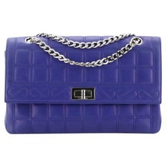 Chanel Vintage Chocolate Bar Mademoiselle Chain Flap Bag Quilted Leather Medium