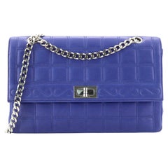 Chanel Vintage Chocolate Bar Mademoiselle Chain Flap Bag Quilted Leather Medium