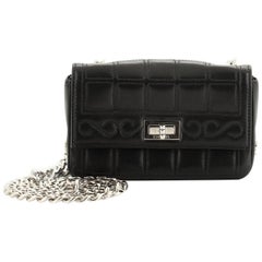 Chanel Vintage Chocolate Bar Mademoiselle Chain Flap Bag Quilted Leather Mini 