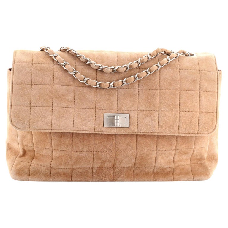 CHANEL, Bags, Authentic Chanel Classic Flap Paneled Chocolate Bar Wool  Jumbo Mademoiselle Bag