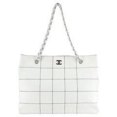 Chanel Vintage Chocolate Bar Tote Quilted Lambskin Large