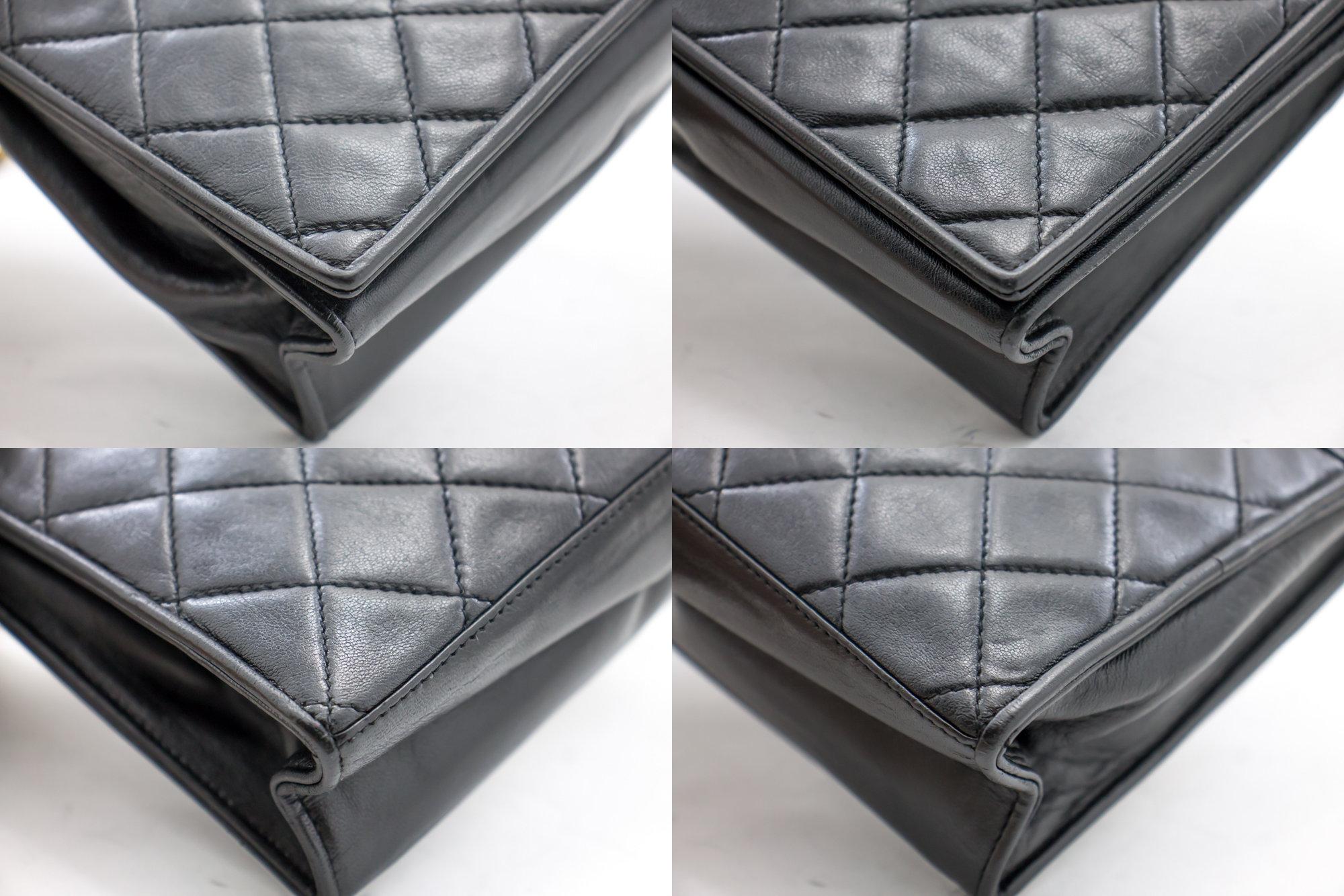 CHANEL Vintage Classic Chain Shoulder Bag Black Quilted Full Flap 2