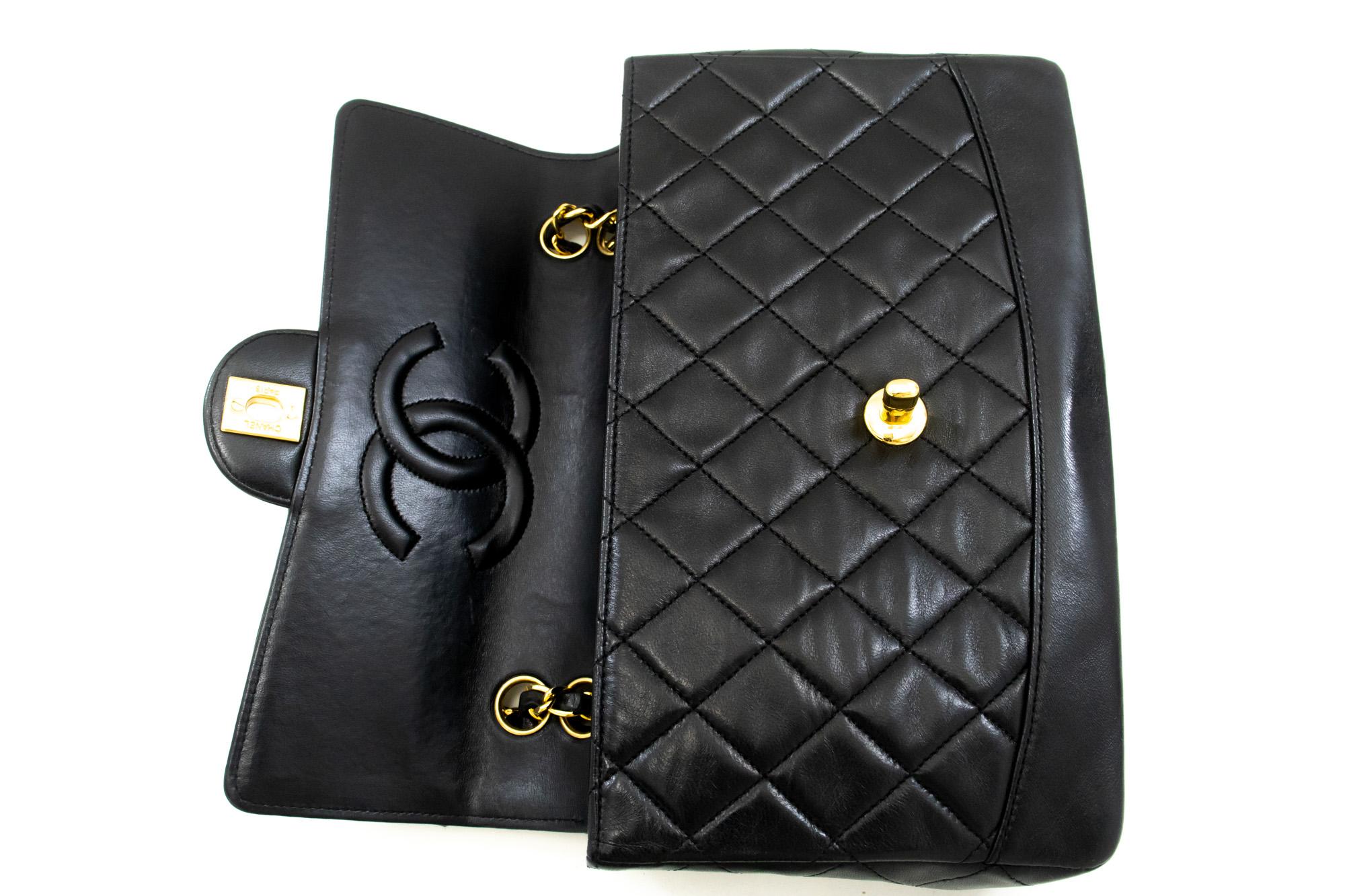CHANEL Vintage Classic Chain Shoulder Bag Single Flap Quilted Lamb For Sale 6