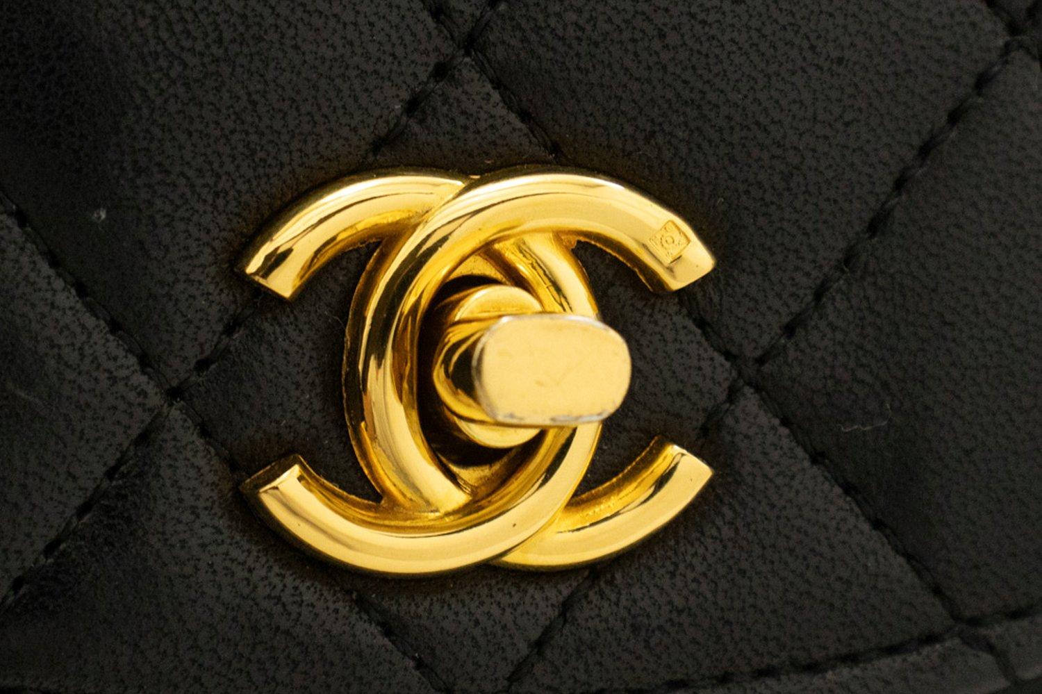 CHANEL Vintage Classic Chain Shoulder Bag Single Flap Quilted Lamb 7
