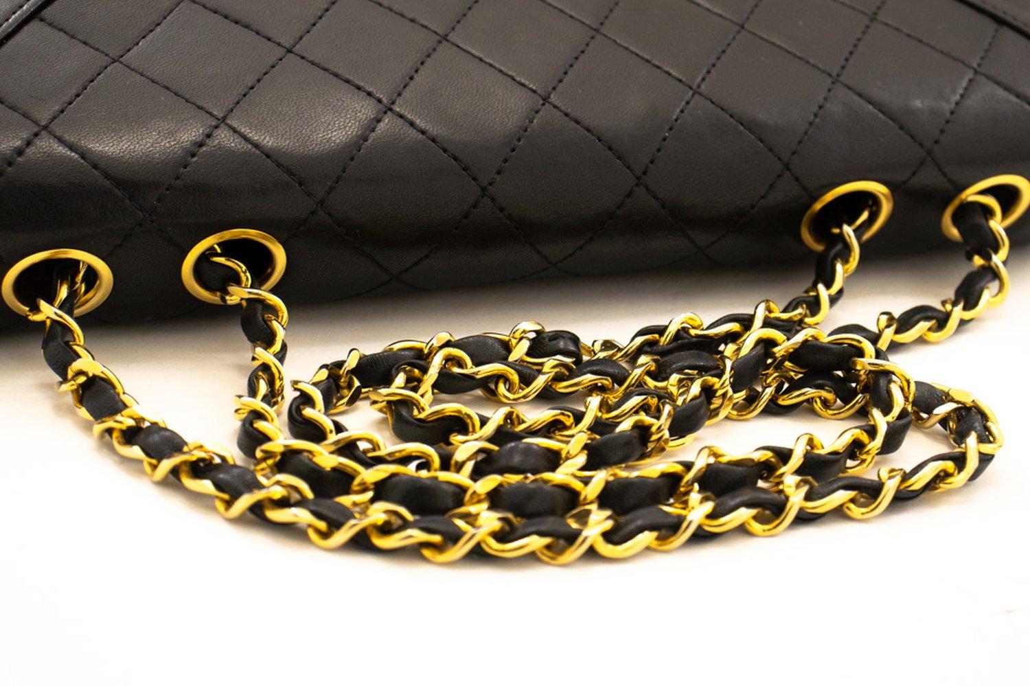 CHANEL Vintage Classic Chain Shoulder Bag Single Flap Quilted Lamb For Sale 9