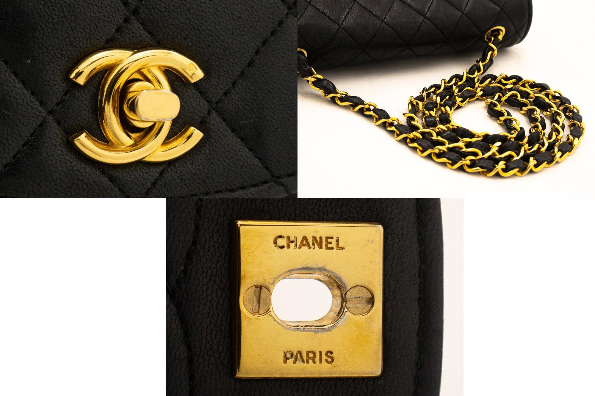 CHANEL Vintage Classic Chain Shoulder Bag Single Flap Quilted Lamb 2