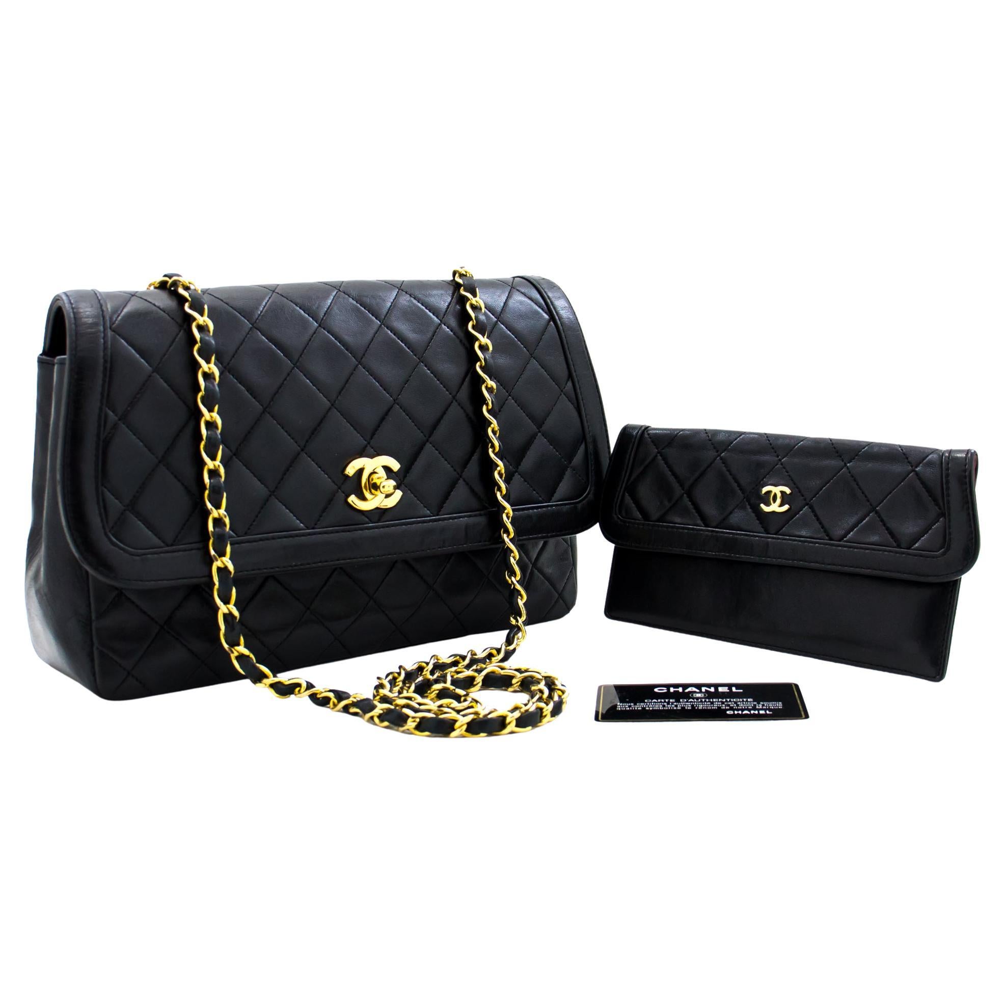 CHANEL Vintage Classic Chain Shoulder Bag Single Flap Quilted Lamb