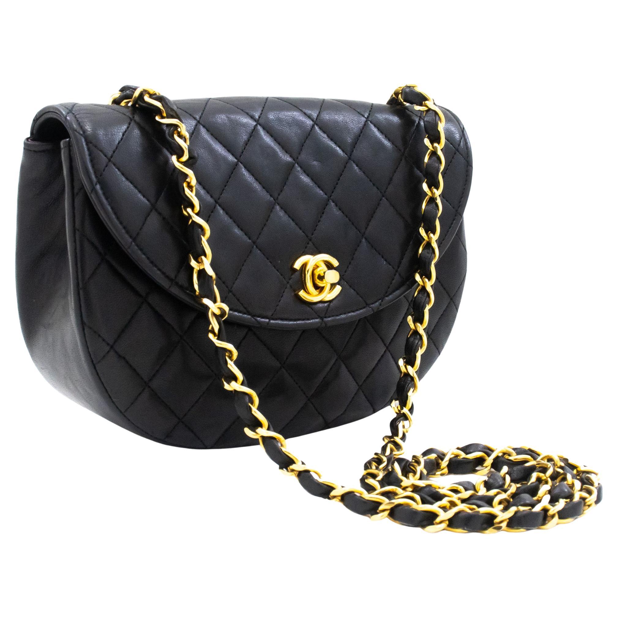 Chanel Vintage Classic Chain Shoulder Bag Single Flap Quilted Lamb