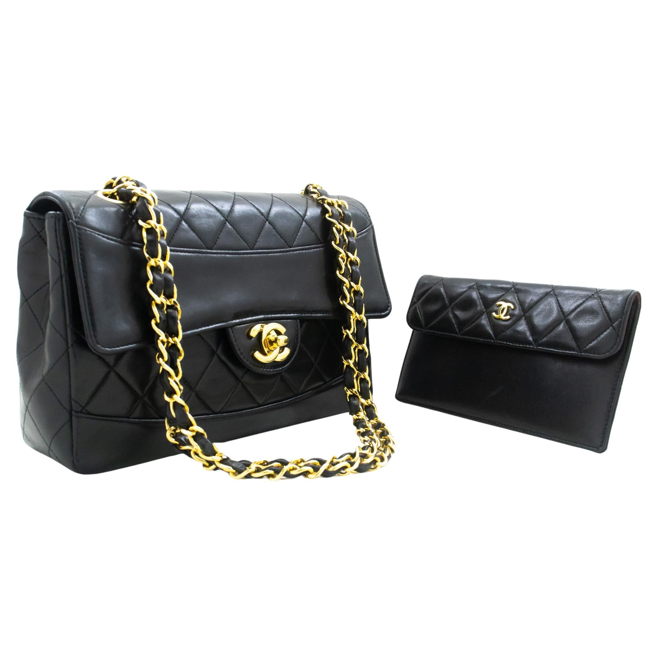 CHANEL Vintage Classic Chain Shoulder Bag Single Flap Quilted Lamb For Sale