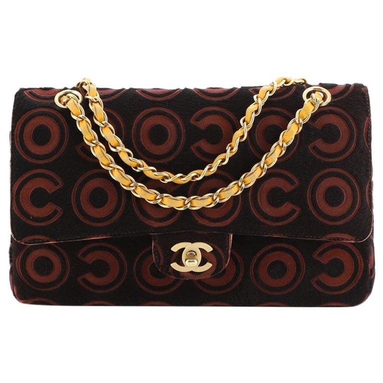 Chanel Vintage Classic Double Flap Bag Coco Pony Hair Medium at