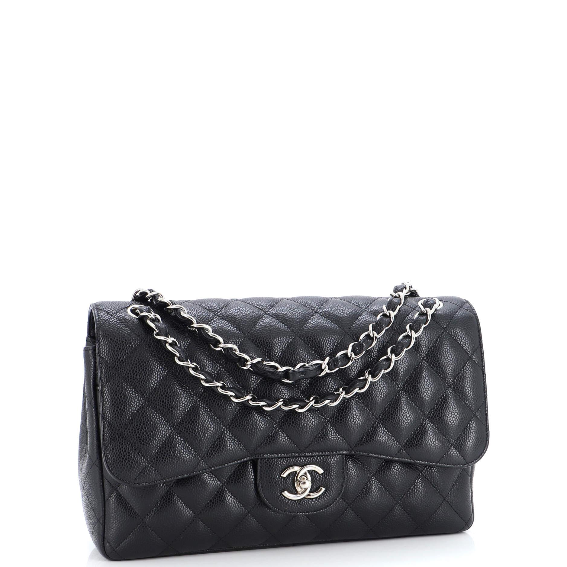Chanel Vintage Classic Double Flap Bag Quilted Caviar Jumbo In Good Condition In NY, NY