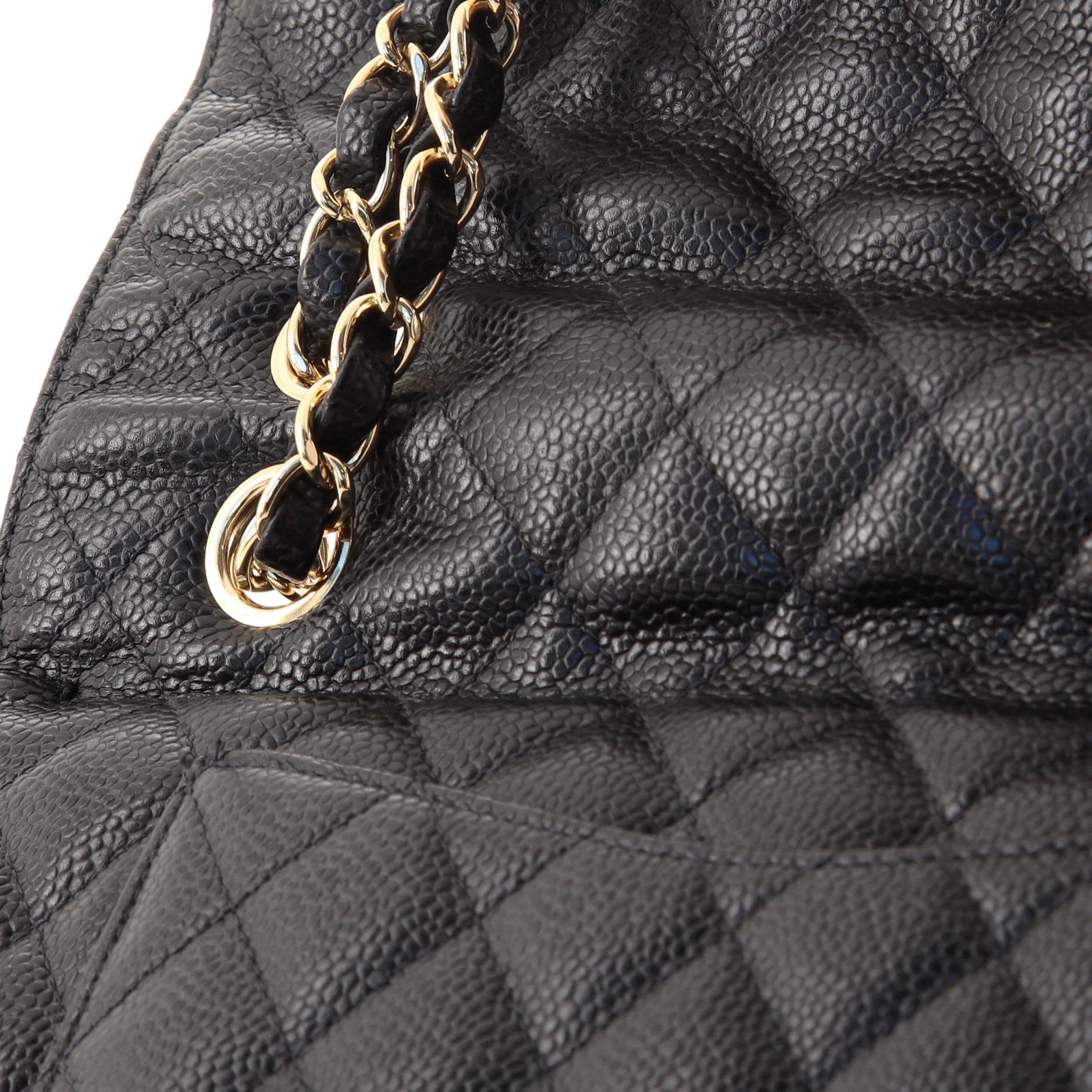 Chanel Vintage Classic Double Flap Bag Quilted Caviar Medium 1