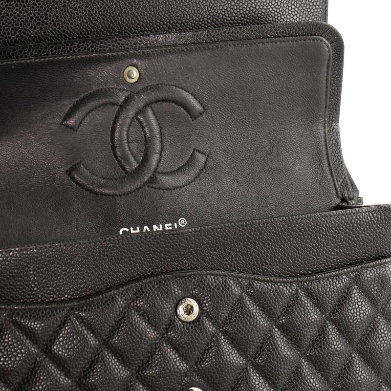 Chanel Vintage Classic Double Flap Bag Quilted Caviar Medium 2