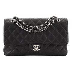 Chanel Vintage Classic Double Flap Bag Quilted Caviar Medium