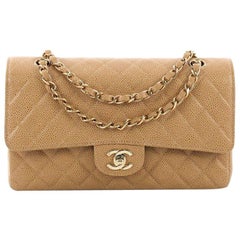 Chanel Vintage Classic Double Flap Bag Quilted Caviar Medium