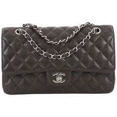 Chanel Vintage Classic Double Flap Bag Quilted Caviar Medium