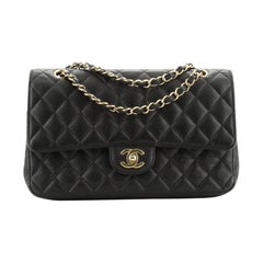 Chanel Vintage Classic Double Flap Bag Quilted Caviar Medium