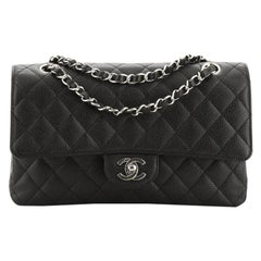 Chanel Vintage Classic Double Flap Bag Quilted Caviar Medium