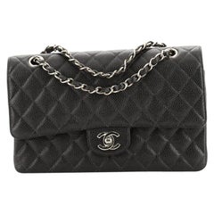 Chanel Vintage Classic Double Flap Bag Quilted Caviar Medium