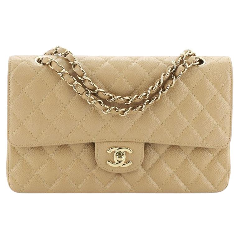 Chanel Vintage Classic Double Flap Bag Quilted Caviar Medium at