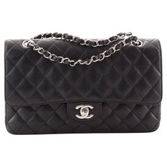 Chanel Vintage Classic Double Flap Bag Quilted Caviar Medium