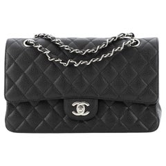 Chanel Vintage Classic Double Flap Bag Quilted Caviar Medium