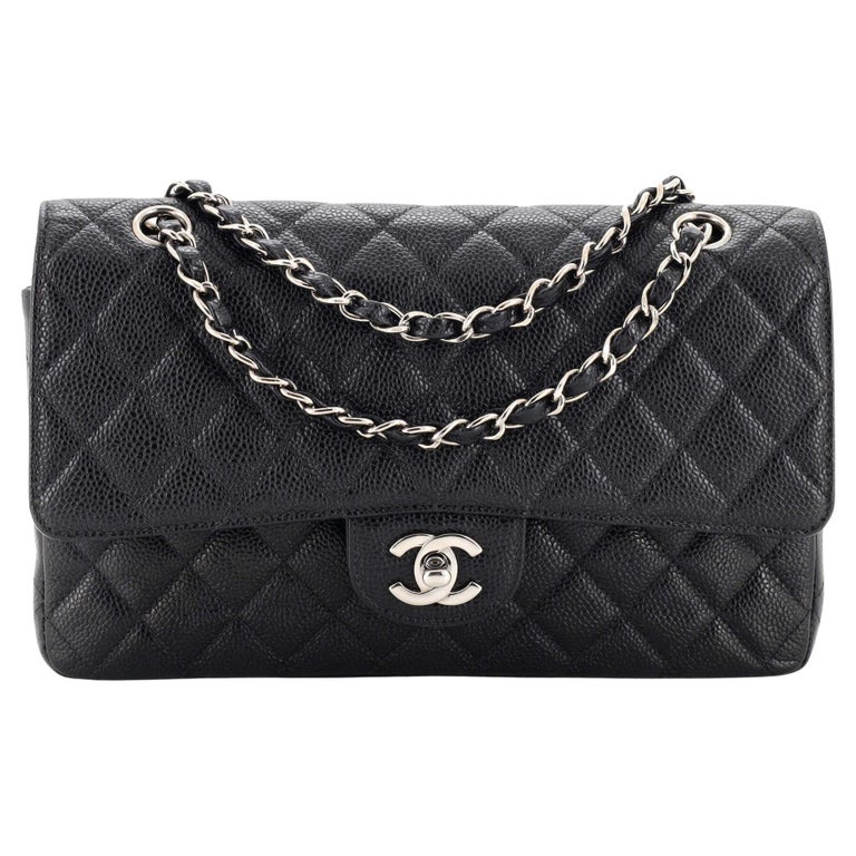 1997 Chanel Black Quilted Lambskin Vintage Medium Classic Double Flap Bag  at 1stDibs