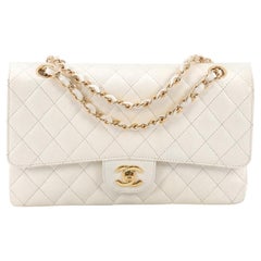 Chanel Vintage Classic Double Flap Bag Quilted Caviar Medium
