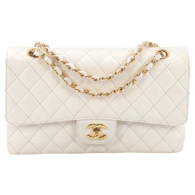Chanel Vintage Classic Double Flap Bag Quilted Caviar Medium at 1stDibs