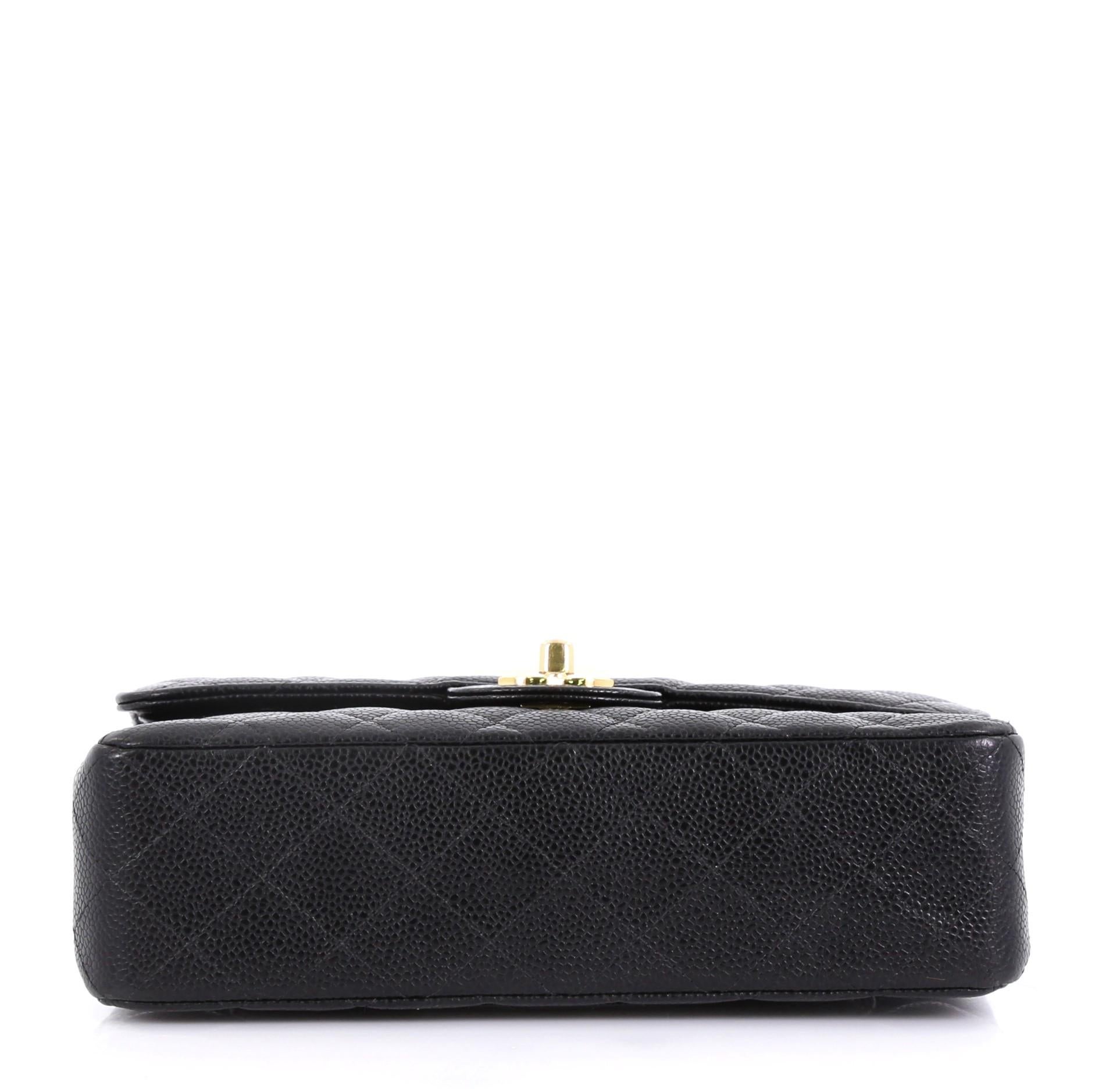 Chanel Vintage Classic Double Flap Bag Quilted Caviar Small In Good Condition In NY, NY