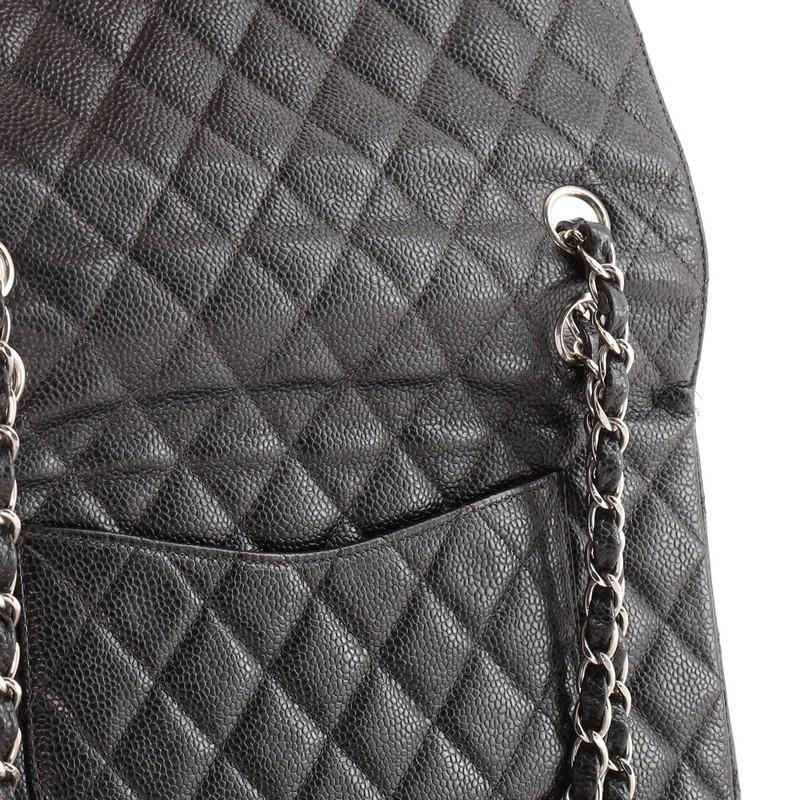 Chanel Vintage Classic Double Flap Bag Quilted Caviar Small 3
