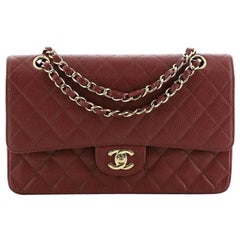 Chanel Vintage Classic Double Flap Bag Quilted Caviar Small