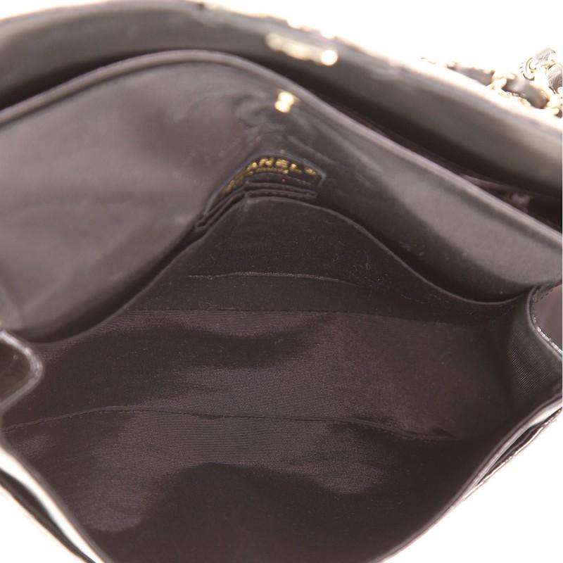 Chanel Vintage Classic Double Flap Tasche Gesteppt Glitter Lackleder Medium 1