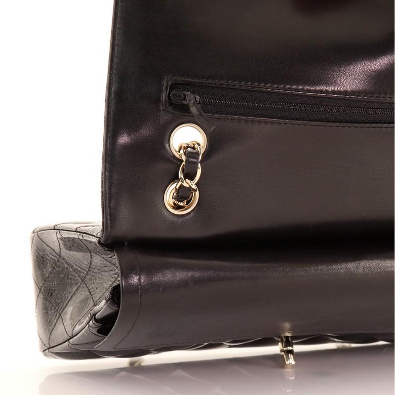 Chanel Vintage Classic Double Flap Tasche Gesteppt Glitter Lackleder Medium 2