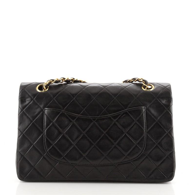 Chanel Vintage Classic Double Flap Bag Quilted Lambskin Medium In Good Condition In NY, NY