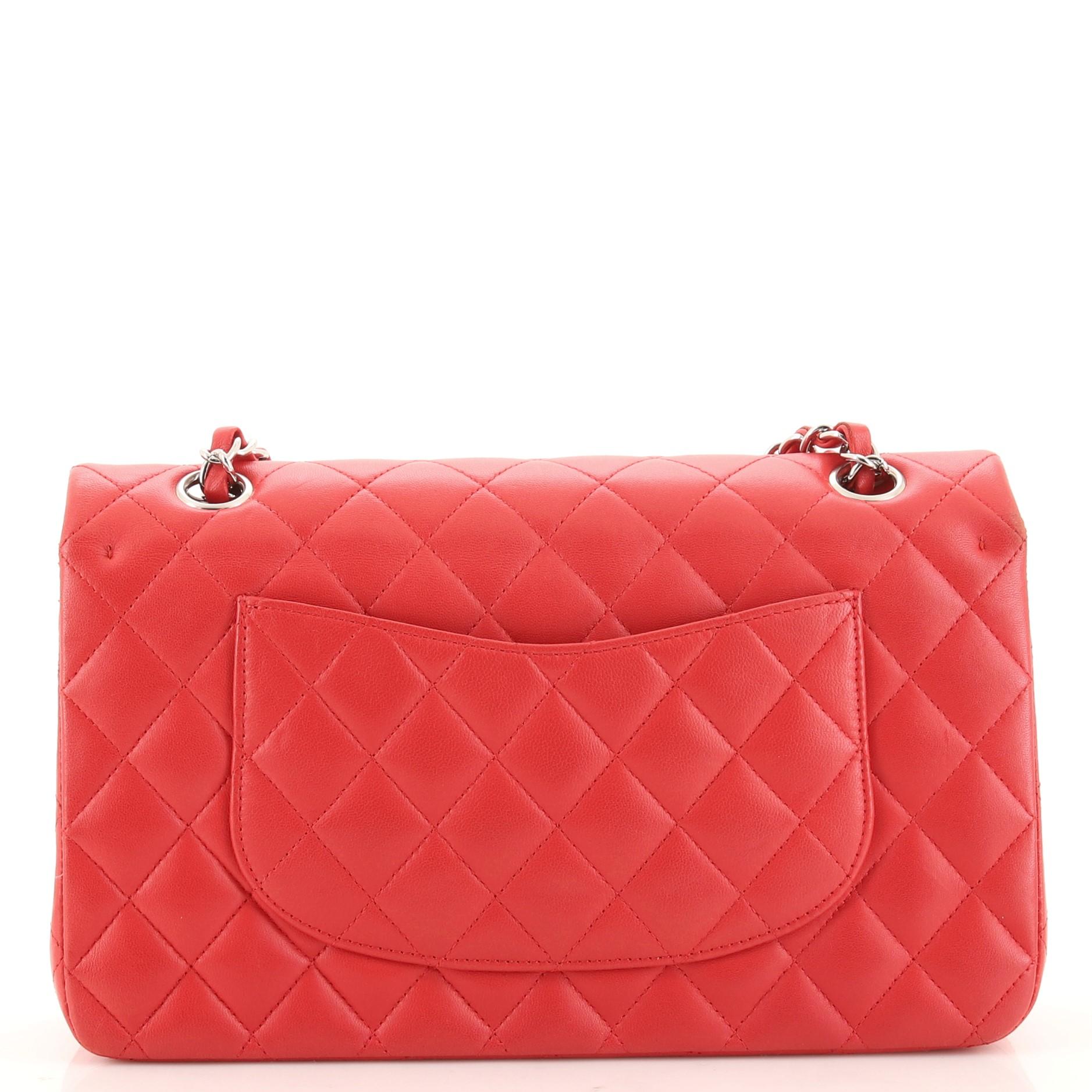Chanel Vintage Classic Double Flap Bag Quilted Lambskin Medium In Good Condition In NY, NY