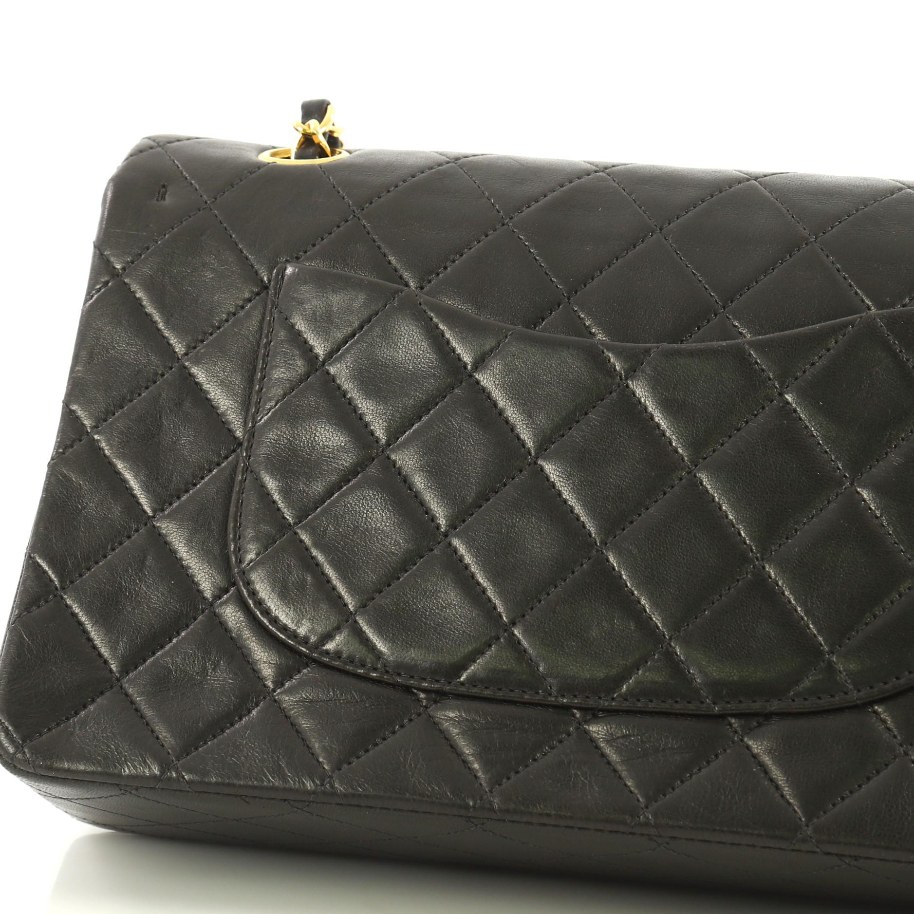 Chanel Vintage Classic Double Flap Bag Quilted Lambskin Medium 2