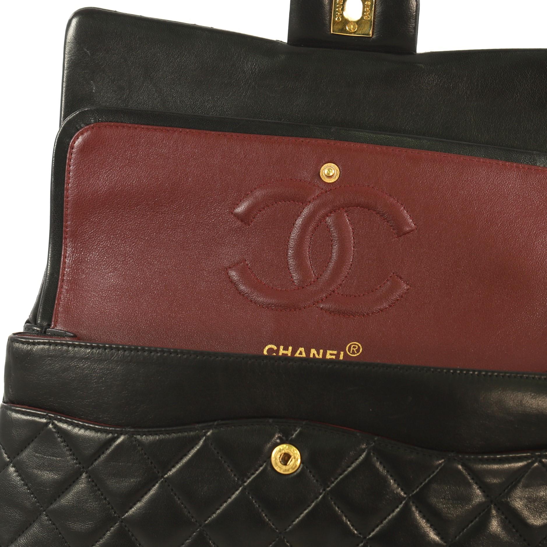 Chanel Vintage Classic Double Flap Bag Quilted Lambskin Medium 3