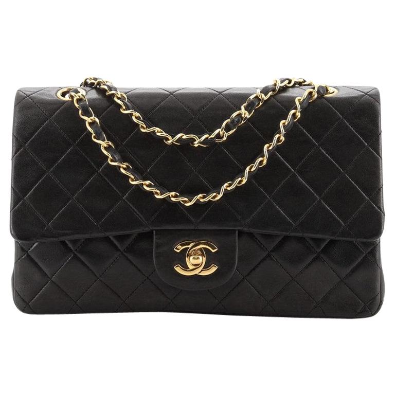 Chanel Vintage Classic Double Flap Bag Quilted Lambskin Medium
