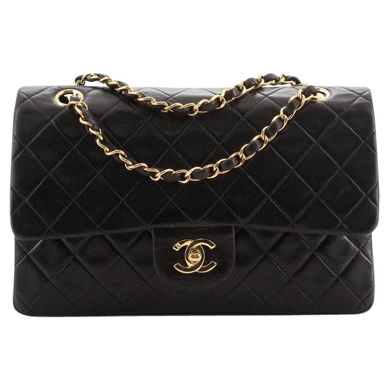 Chanel Vintage Classic Double Flap Bag Quilted Lambskin Medium