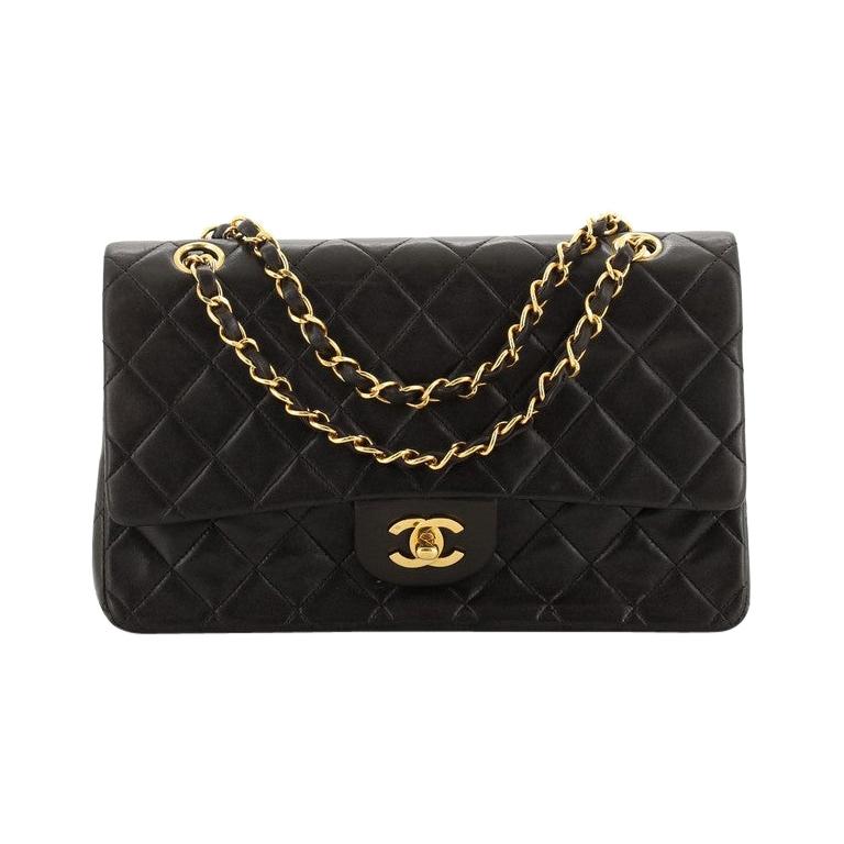 Chanel Vintage Classic Double Flap Bag Quilted Lambskin Medium at 1stdibs