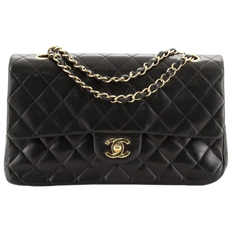 Chanel Vintage Classic Double Flap Bag Quilted Lambskin Medium