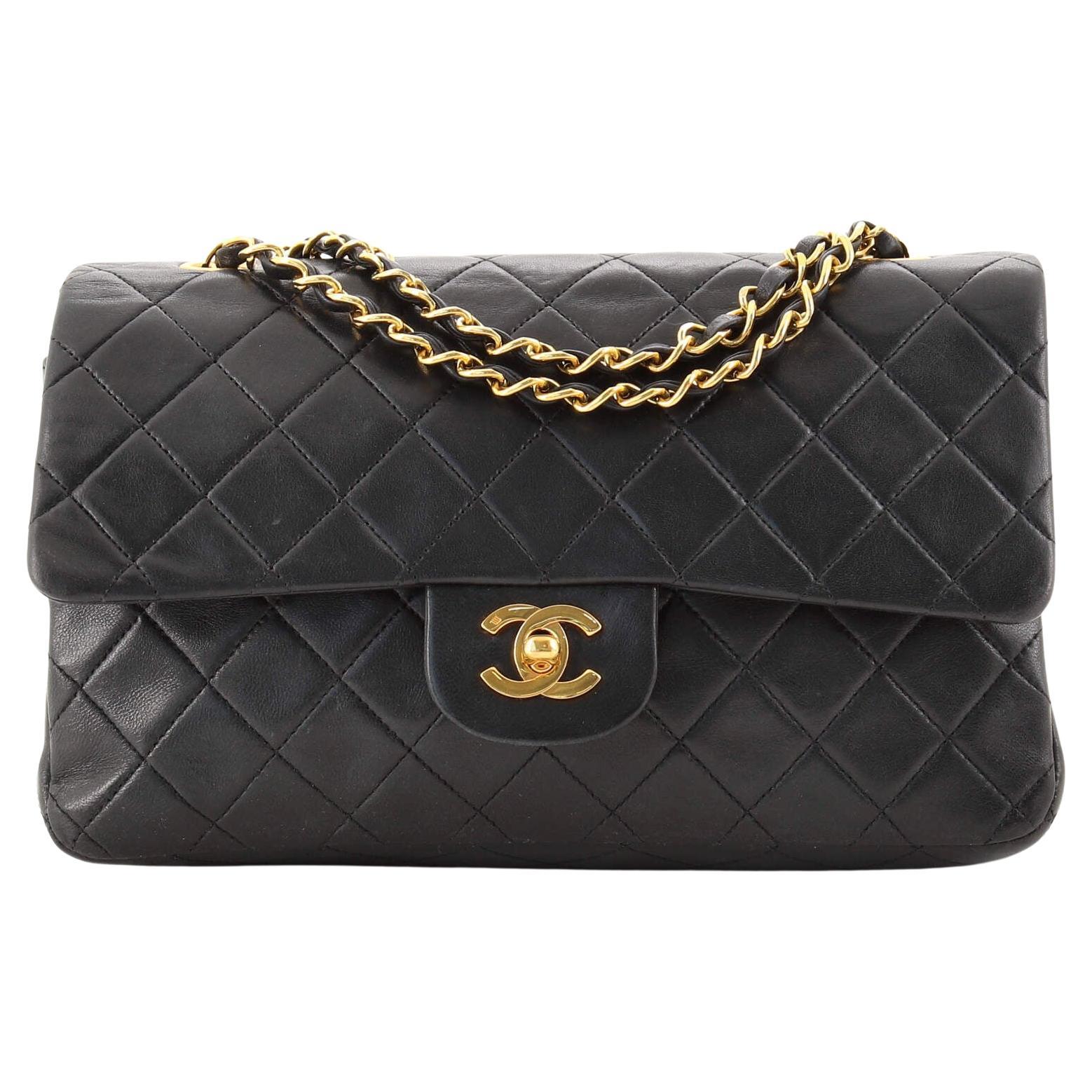 Chanel Vintage Classic Double Flap Bag Quilted Lambskin Medium