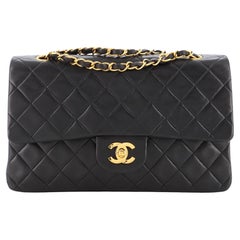 Chanel - Sac à double rabat classique vintage en cuir d
agneau matelassé - Taille Medium