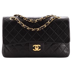 Chanel - Sac à double rabat classique vintage en cuir d
agneau matelassé - Taille Medium