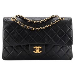 Chanel - Sac à double rabat classique vintage en cuir d
agneau matelassé - Taille Medium