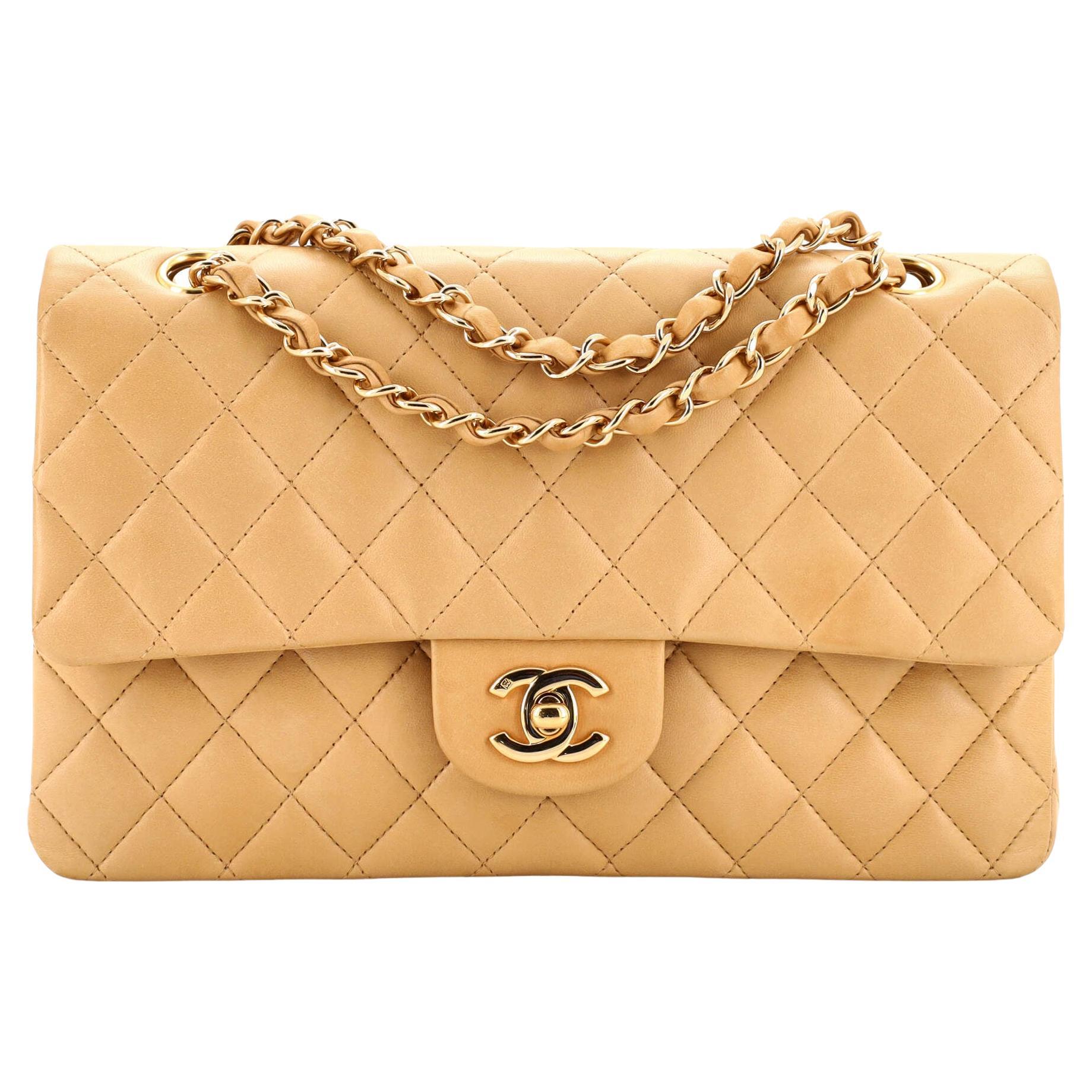 Chanel Metallic Gold Quilted Lambskin Heart Coin Purse Necklace