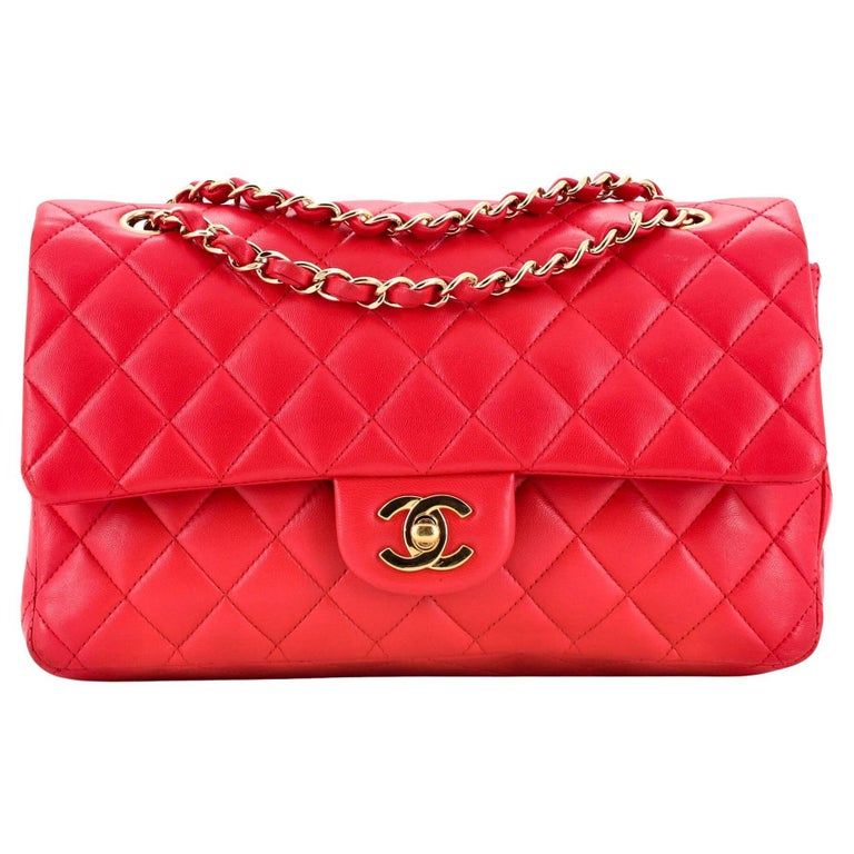 Chanel Vintage Two-Tone CC Flap Bag Quilted Lambskin Small at 1stDibs